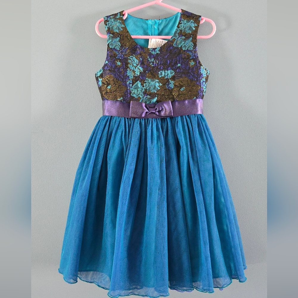 Girls (6) Blue Hue Special Dress Flower Girl